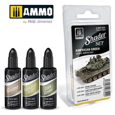 Ammo of Mig SHADER Zestaw farb cieniujących - AMERICAN GREEN