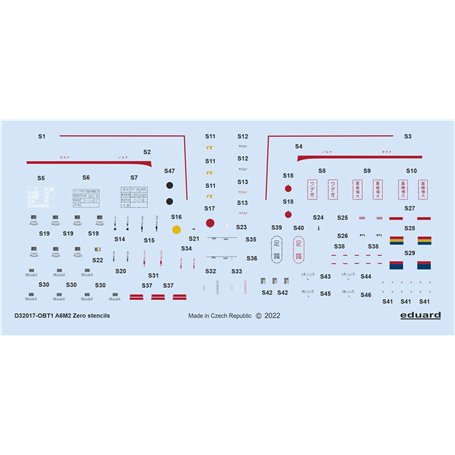 Eduard 1:32 Napisy eksploatacyjne do Mitsubishi A6M2 Stencils