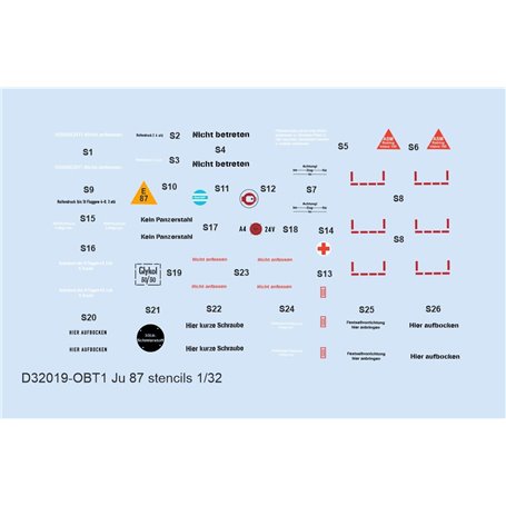 Eduard 1:32 Ju 87 Stencils