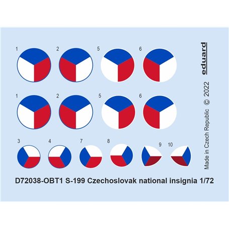 Eduard 1:72 S-199 Czechoslovak National Insignia