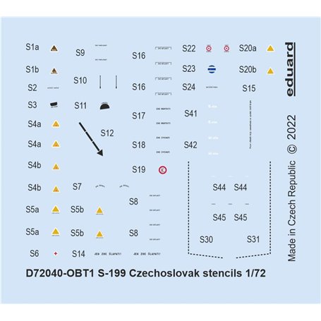 Eduard 1:72 S-199 Czechoslovak Stencils