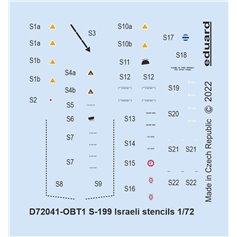 Eduard 1:72 Napisy eksploatacyjne ISRAELI do S-199 dla Eduard