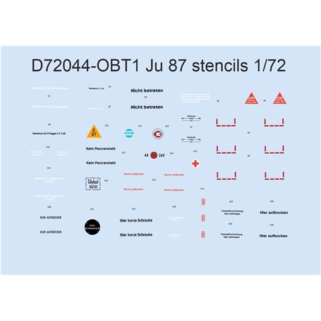 Eduard 1:72 Ju 87 Stencils