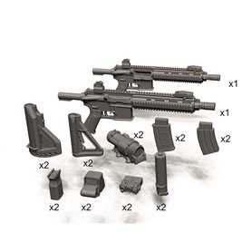 G&G Simulations 1:35 Karabinek HK416D10RS z dodatkami 