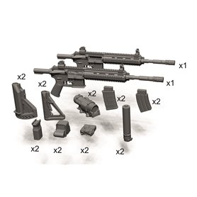 G&G Simulations 1:35 Karabinek HK416 D145RS z dodatkami 