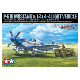 Tamiya 1:48 North American P-51D Mustang + 1/4-TON 4X4 LIGHT VEHICLE