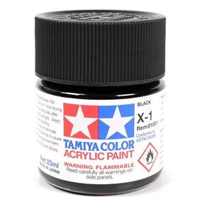 Tamiya X-1 Farba akrylowa GLOSS BLACK / 23ml