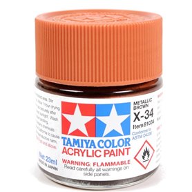 Tamiya X-34 Acrylic paint METALLIC BROWN / 23ml 