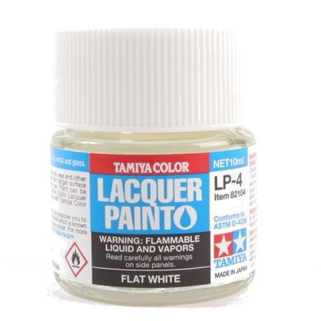 Tamiya LP-4 Lacquer paint FLAT WHITE - 10ml 
