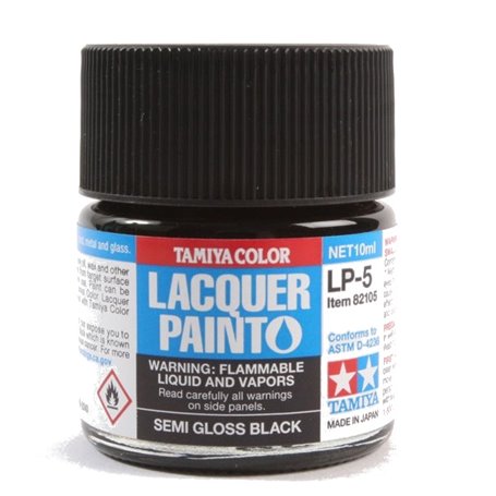 Tamiya LP-5 Lacquer paint SEMI GLOSS BLACK - 10ml 