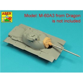 ABER 1:35 Metalowa lufa 105 mm M-68 W/THERMAL SHROUD do M60A3 dla Dragon / Takom / Tamiya