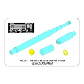 ABER 1:35 Metalowa lufa 105 mm M-68 W/THERMAL SHROUD do M60A3 dla Dragon / Takom / Tamiya