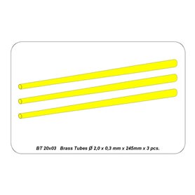 ABER Rurki mosiężne 2.0mm x 0.3mm x 245mm - 3szt.