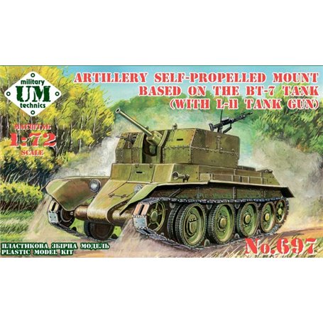 UMMT 697 Artillery Self-Propelled Mount Based on the BT-7 Tank (With L-11 Tank Gun)