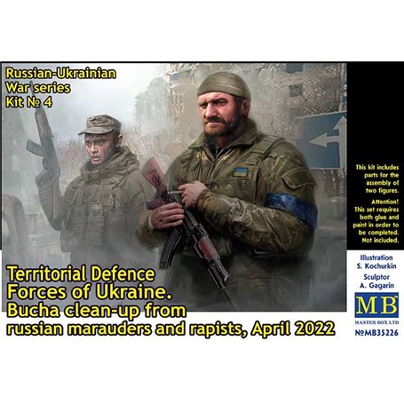 MB 1:35 RUSSIAN-UKRAINIAN WAR SERIES NO.4 - TERRITORIAL DFENCE FORCES OF UKRAINE - CLEAN-UP FROM RUSSIAN MARUDERS AND 
