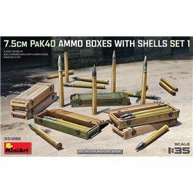 Mini Art 1:35 75MM PAK.40 AMMO BOXES W/SHELLS SET 1