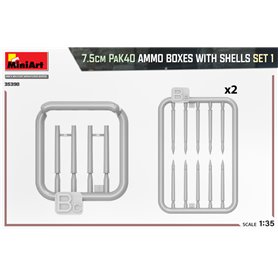 Mini Art 1:35 75MM PAK.40 AMMO BOXES W/SHELLS SET 1