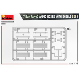 Mini Art 1:35 75MM PAK.40 AMMO BOXES W/SHELLS SET 1