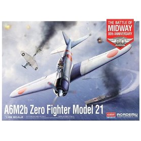 Academy 1:48 Mitsubishi A6M2b Zero Fighter Model 21 - BATTLE OF MIDWAY