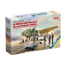 ICM 1:48 Junkers Ju-88 A-4- W/GERMAN PERSONNEL AND TORPEDO TRAILERS