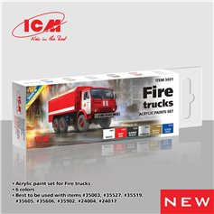 ICM 3031 Acrylic Paints Set Fire Trucks