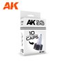 AK Interactive 1567 SET BLACK CAPS (24mm diameter)