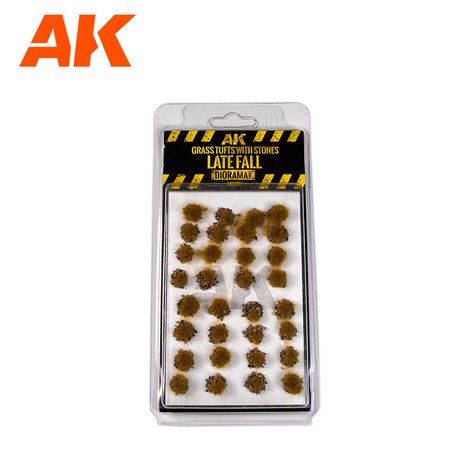 AK Interactive 8251 GRASS WITH STONES LATE FALL TUFFS 6MM