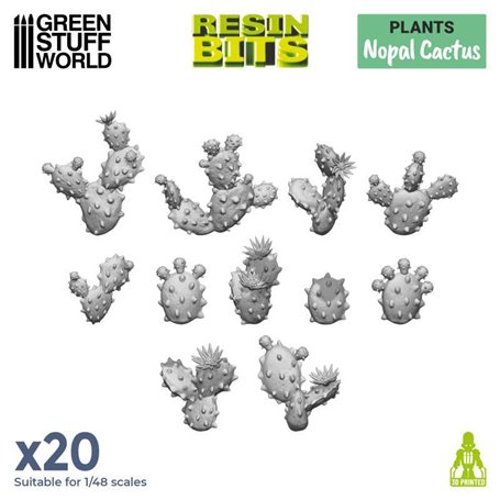 Green Stuff World 3D printed set Nopal Cactus 