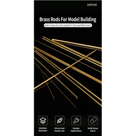 DSPIAE BB-0.5 Brass Bars For Modeling 0.5mm (8PCS)