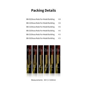 DSPIAE BB-0.5 Brass Bars For Modeling 0.5mm (8PCS)