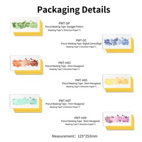 DSPIAE PMT-H09 9mm Precut Masking Tape - 9mm Hexagonal