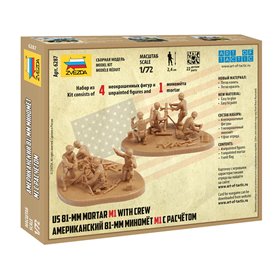 Zvezda 6287 US 81-MM Mortar M1 With Crew 1/72