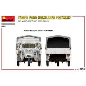 Mini Art 1:35 Tempo E400 Hochlander Pritsche - GERMAN 3-WHEELED DELIVERY TRUCK