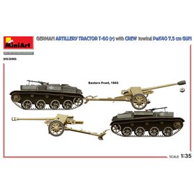 Mini Art 1:35 T-60(r) - GERMAN ARTILLERY TRACTOR W/CCREW TOWING PAK.75MM GUN
