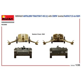 Mini Art 1:35 T-60(r) - GERMAN ARTILLERY TRACTOR W/CCREW TOWING PAK.75MM GUN