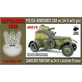 Toro 48019 1/48 Samochód Pancerny wz.34-II z Działkiem Puteaux