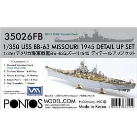Pontos 35026FB USS BB-63 Missouri 1945 Detail up set (20B Deck Blue) 1/350