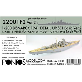 Pontos 1:200 Zestaw waloryzacyjny do Bismarck 1941 - DETAIL UP SET BASIC VER.2 - NO WOODEN DECK