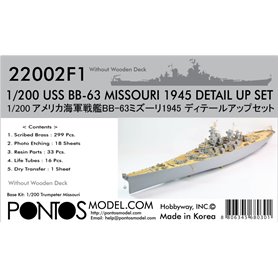 Pontos 1:200 Zestaw waloryzacyjny do USS BB-63 Missouri 1945 - DETAIL UP SET - NO WOODEN DECK