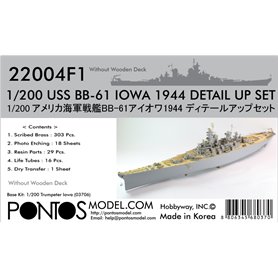 Pontos 1:200 Zestaw waloryzacyjny do USS BB-61 Iowa 1944 - DETAIL UP SET - NO WOODEN DECK