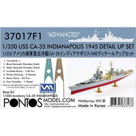Pontos 37017F1 USS CA-35 Indianapolis 1945 Detail up set for Academy "Advanced" 1/350