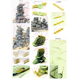 Pontos 1:350 Zestaw waloryzacyjny do IJN Musashi 1944 - DETAIL UP SET ADVANCED - HINOKI TONE DECK