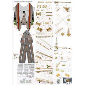 Pontos 1:350 Zestaw waloryzacyjny do IJN Musashi 1944 - DETAIL UP SET ADVANCED - HINOKI TONE DECK