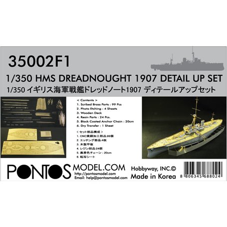 Pontos 35002F1 HMS Dreadnought Detail up set 1/350
