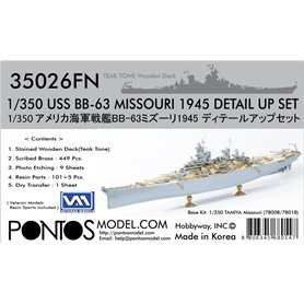 Pontos 35026FN USS BB-63 Missouri 1945 Detail up set (Teak Tone) 1/350