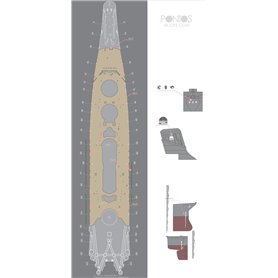 Pontos 35029WD1 IJN Yamato Wooden Deck set 1/350 New Tool