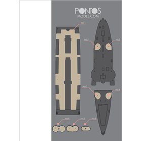 Pontos 35031WD1 SMS Emden/Dresden Wooden Deck set Type 1 1/350