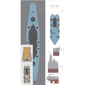 Pontos 1:350 Drewniany pokład do USS BB-55 North Carolina