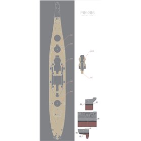 Pontos 35010WD1 USS BB-63 Missouri Wooden Deck set Yellow Deck 1/350