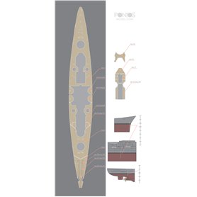 Pontos 35012WD1 DKM Scharnhorst Wooden Deck set Type 1 1/350